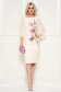 Cream dress elegant pencil midi with floral prints occasional with veil sleeves 3 - StarShinerS.com