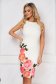 - StarShinerS white dress elegant midi pencil with floral print with cut back cloth 1 - StarShinerS.com
