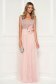 Lightpink dress occasional with crystal embellished details with deep cleavage 3 - StarShinerS.com