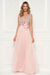 Lightpink dress occasional with crystal embellished details with deep cleavage 1 - StarShinerS.com