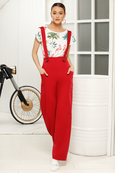 Tricou alb cu croi larg si imprimeu floral