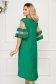 Green elegant flared asymmetrical dress thin fabric short sleeves 2 - StarShinerS.com