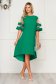 Green elegant flared asymmetrical dress thin fabric short sleeves 3 - StarShinerS.com