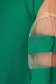 Green elegant flared asymmetrical dress thin fabric short sleeves 4 - StarShinerS.com