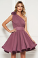 Rochie Ana Radu mov de lux din voal in clos pe umar captusita pe interior accesorizata cu cordon 7 - StarShinerS.ro