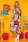 Rochie SunShine cappuccino casual asimetrica cu croi larg din material vaporos captusita pe interior accesorizata cu cordon 3 - StarShinerS.ro