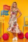 Rochie SunShine cappuccino casual asimetrica cu croi larg din material vaporos captusita pe interior accesorizata cu cordon 1 - StarShinerS.ro