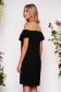 Black dress elegant straight midi with ruffles on the chest net shoulders without clothing 2 - StarShinerS.com