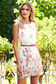White dress daily midi straight with floral print sleeveless 1 - StarShinerS.com