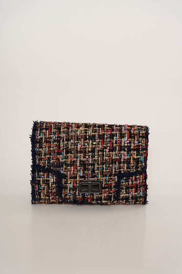 Geanta dama Top Secret neagra casual cu un compartiment cu buzunar interior accesorizata cu lant metalic