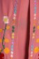 Rochie SunShine roz scurta de zi in clos cu maneci trei-sferturi din material usor elastic cu insertii de broderie 4 - StarShinerS.ro