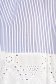 Bluza dama SunShine albastru-inchis casual scurta din bumbac cu maneci clopot cu dungi si elastic la nivelul decolteului 4 - StarShinerS.ro
