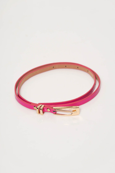 Curea fuchsia StarShinerS din piele ecologica accesorizata cu o catarama metalica
