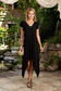 StarShinerS black dress daily asymmetrical midi flared with v-neckline with ruffled sleeves 3 - StarShinerS.com