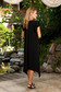 StarShinerS black dress daily asymmetrical midi flared with v-neckline with ruffled sleeves 2 - StarShinerS.com