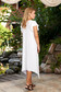 StarShinerS white dress daily asymmetrical midi flared with v-neckline with ruffled sleeves 2 - StarShinerS.com
