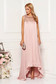 Lightpink dress occasional long asymmetrical from satin with sequin embellished details sleeveless 3 - StarShinerS.com
