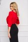 StarShinerS office airy fabric flared red women`s blouse with 3/4 sleeves 2 - StarShinerS.com