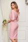 - StarShinerS lightpink dress midi pencil cloth naked shoulders with lace details 2 - StarShinerS.com