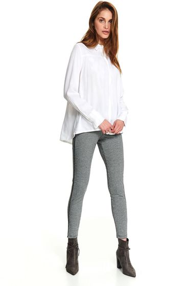 Camasa dama Top Secret alba casual scurta cu maneca lunga si inchidere cu nasturi