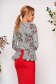 StarShinerS black elegant short cut women`s blouse peplum from non elastic fabric with floral prints 2 - StarShinerS.com