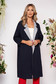 Darkblue overcoat casual long knitted fabric with easy cut 1 - StarShinerS.com