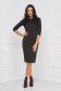 Rochie din material elastic neagra midi tip creion cu maneci trei-sferturi - StarShinerS 3 - StarShinerS.ro