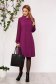 Purple dress occasional a-line midi with collar cloth long sleeve with pockets transparent sleeves 3 - StarShinerS.com