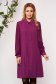 Purple dress occasional a-line midi with collar cloth long sleeve with pockets transparent sleeves 1 - StarShinerS.com