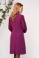 Purple dress occasional a-line midi with collar cloth long sleeve with pockets transparent sleeves 2 - StarShinerS.com