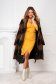 Rochie din crep texturat mustarie midi tip creion cu decolteu petrecut - StarShinerS 5 - StarShinerS.ro