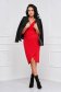 Red dress midi pencil textured crepe wrap over front - StarShinerS 5 - StarShinerS.com