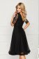 Rochie StarShinerS neagra midi de ocazie in clos din voal cu paiete cu decolteu in v si maneci scurte 2 - StarShinerS.ro