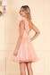 Ana Radu peach occasional corset cloche dress from tulle with push-up cups accessorized with tied waistband 3 - StarShinerS.com