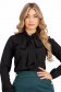 Bluza dama din voal neagra cu croi pe corp si guler tip esarfa - StarShinerS 6 - StarShinerS.ro