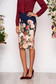 StarShinerS blue office midi pencil skirt with floral prints 1 - StarShinerS.com