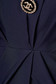 Darkblue dress elegant midi pencil with 3/4 sleeves cloth thin fabric with v-neckline with an accessory 4 - StarShinerS.com