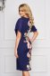 StarShinerS blue dress occasional pencil midi cloth with veil sleeves with butterfly sleeves with floral print 2 - StarShinerS.com