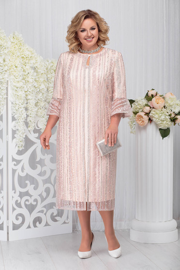 Compleu roz prafuit elegant din 2 piese cu rochie