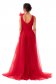 Ana Radu red occasional dress with v-neckline flaring cut from tulle 2 - StarShinerS.com