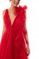 Ana Radu red occasional dress with v-neckline flaring cut from tulle 3 - StarShinerS.com