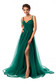 Ana Radu green occasional flaring cut dress with v-neckline from tulle 1 - StarShinerS.com