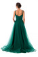 Ana Radu green occasional flaring cut dress with v-neckline from tulle 2 - StarShinerS.com