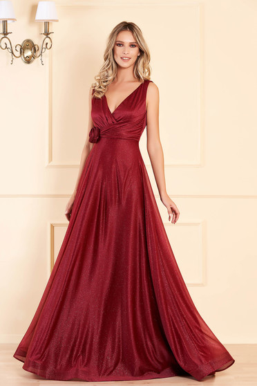 Rochie LaDonna visinie lunga de ocazie in clos cu bust buretat cu decolteu adanc