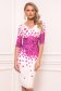 Fuchsia elegant midi cloth dress slightly elastic fabric short sleeves with v-neckline 1 - StarShinerS.com