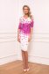 Fuchsia elegant midi cloth dress slightly elastic fabric short sleeves with v-neckline 3 - StarShinerS.com