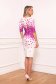 Fuchsia elegant midi cloth dress slightly elastic fabric short sleeves with v-neckline 2 - StarShinerS.com