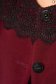 Palton LaDonna visiniu elegant din lana captuseala groasa cu insertii de broderie 4 - StarShinerS.ro