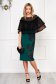 Rochie LaDonna verde midi de ocazie tip creion cu un croi mulat cu volanase 3 - StarShinerS.ro