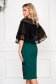 Green occasional pencil midi dress with ruffles on the chest with tented cut overlay material at bust 2 - StarShinerS.com